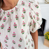 Nina Tan Cottage Stripes Top Mary Square
