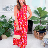 Ocean View Pink Crush Mosaic Long Tunic Dress Printfresh