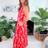 Ocean View Pink Crush Mosaic Long Tunic Dress Printfresh