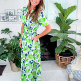 Opal Lime + Navy Maxi Dress