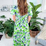 Opal Lime + Navy Maxi Dress