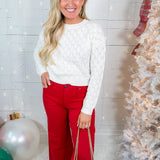 Passion Ivory Textured Sweater Pinch