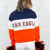 Queen of Sparkles Auburn Quarter Zip Colorblock Sweatshirt
