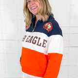 Queen of Sparkles Auburn Quarter Zip Colorblock Sweatshirt