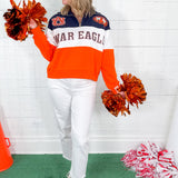 Queen of Sparkles Auburn Quarter Zip Colorblock Sweatshirt