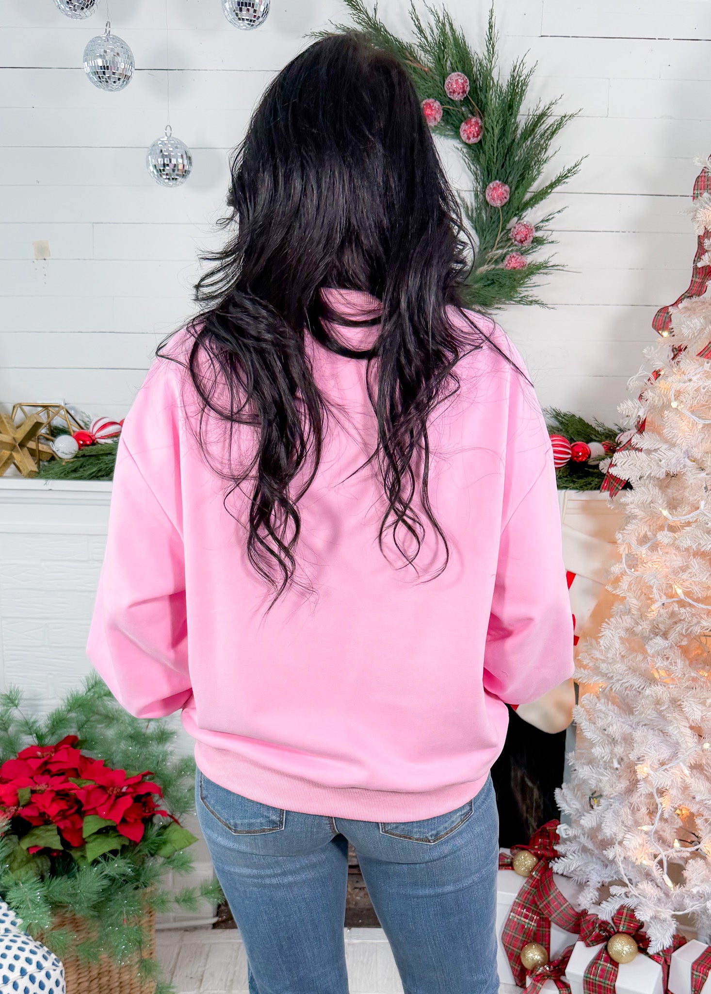 Queen of Sparkles Pink Mahjong Christmas Tree Sweatshirt