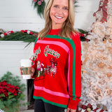 Queen of Sparkles Red Sleigh Queen Sweater