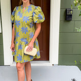 Quincy Avocado + Periwinkle Mini Dress Pinch