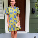 Quincy Avocado + Periwinkle Mini Dress Pinch
