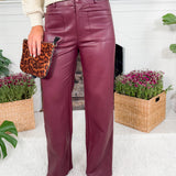 Reeve Burgundy Faux Leather Pants Lucy Paris