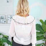 Rita Black + White Ruffle Top Lucy Pairs