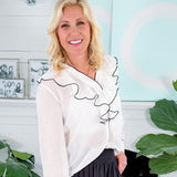 Rita Black + White Ruffle Top Lucy Pairs