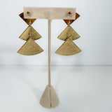 Rita Navy + Orange Stacked Triangle Earrings Mary Square
