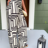 Rue Black + Cream Geometric Pants Lucy Paris