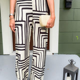 Rue Black + Cream Geometric Pants Lucy Paris