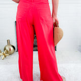 Ryan Watermelon High Rise Wide Leg Pleated Pants KUT