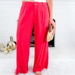 Ryan Watermelon High Rise Wide Leg Pleated Pants KUT