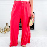Ryan Watermelon High Rise Wide Leg Pleated Pants KUT