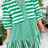 Sadie Mist Green Stripe Mini Dress Emily McCarthy