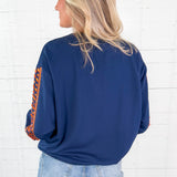 Sarah Navy Fearless + True Jeweled Sweatshirt Mary Square