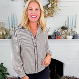 Sargent Ivory + Black Stripe Top