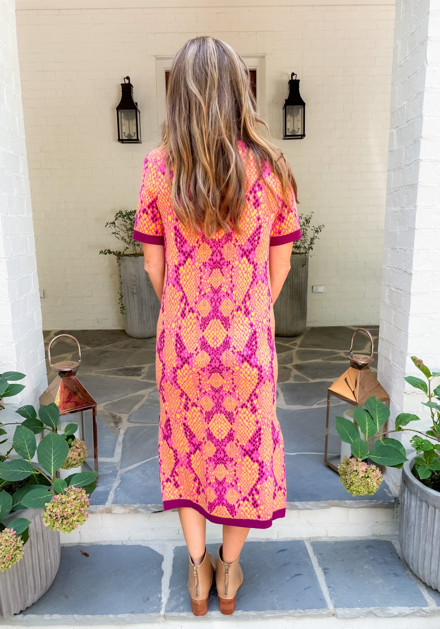 Scout PInk + Neon Serpent Sweater Dress Alden Adair