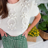 Selfie White Short Sleeve Sweater Sincerely Ours