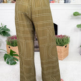 Shaddix Olive Geometric Pants Entro