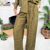 Shaddix Olive Geometric Pants Entro