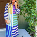 Sienna Salute to Stripes Midi Dress Briton Court