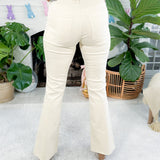 Stella Ecru High Rise Flare Raw Hem Jeans KUT