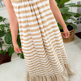 Susannah Sand Stripe Maxi Dress Emily McCarthy