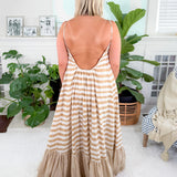 Susannah Sand Stripe Maxi Dress Emily McCarthy