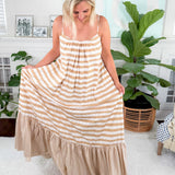 Susannah Sand Stripe Maxi Dress Emily McCarthy