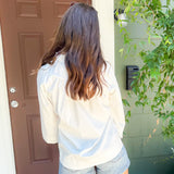 Taffy White Ruffle Neck Top
