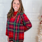 Tallulah Red Tartan Plaid Sweater Entro