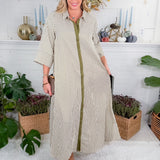 Tankersley Olive Stripe Maxi Dress Entro