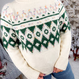 Telluride Cream + Forest FairIsle Chunky Sweater Staccato