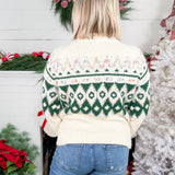 Telluride Cream + Forest FairIsle Chunky Sweater Staccato