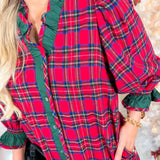 Tillie Red Plaid Mini Dress Entro