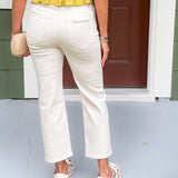Tracey Sea Salt High Rise Cropped Straight Jean HIDDEN