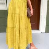 Tropez Chartreuse Smocked Skirt Lucy Paris