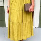 Tropez Chartreuse Smocked Skirt Lucy Paris