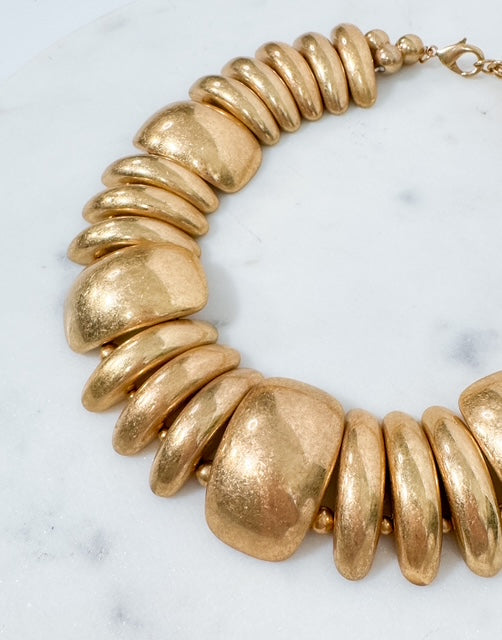 Vintage Gold Domed Shaped Short Chunky Necklace