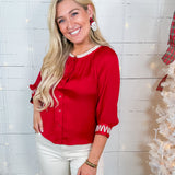 Xonnie Crimson Popover Top Naked Zebra