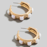 Square Acrylic Set Station Hoop Earrings