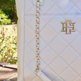Kinzley Cream Quilted Tote Bag