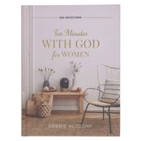 Book titled 'Ten Minutes with God for Women' by Debbie Aldsford with a minimalistic interior design cover.