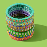 Penelope Stretch Bracelet - Enamel w/Small Rectangle Stones