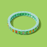 Penelope Stretch Bracelet - Enamel w/Small Rectangle Stones